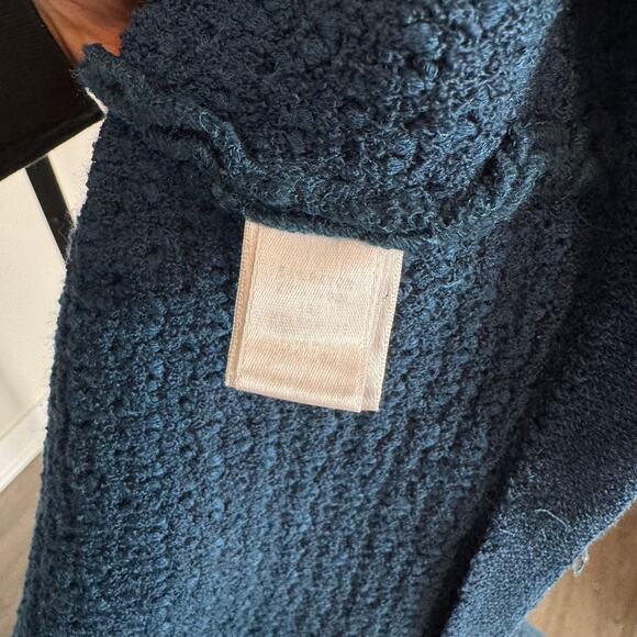 St. John Waffle Knit Jacket Blue Textured Button Front Wool Sweater Blazer 4 - Picture 6 of 6